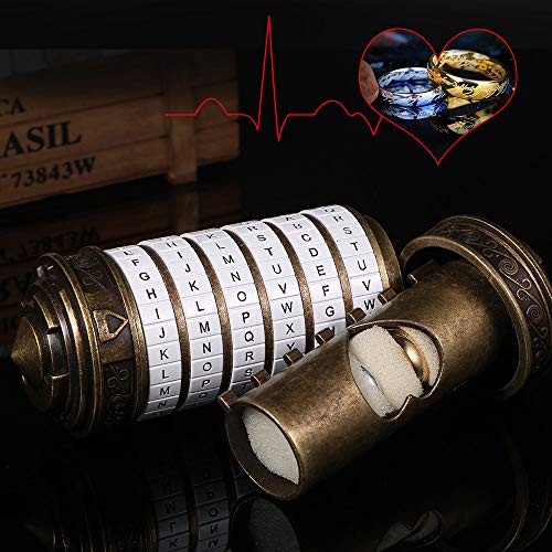 yorten Mini Cryptex Locks Alphabet Password Cylinder Code Toys Wedding Gifts Valentines's Day Interesting Creative Romantic Birthday Gifts Three Kinds of Types