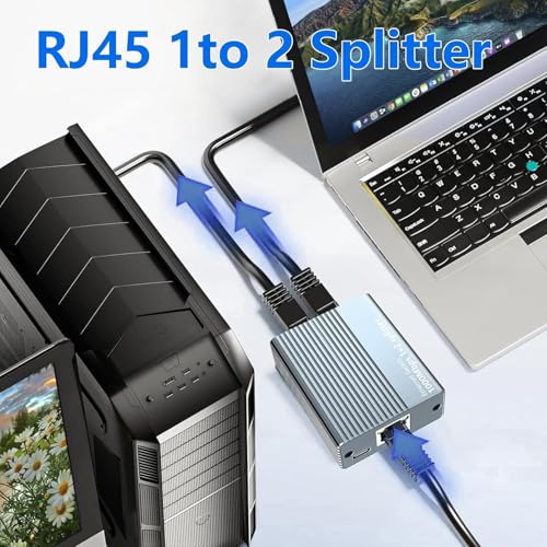 Image of ETZIN LAN Splitter 1 in 2 Output High Speed 1000Mbps LAN Cable Branch Network Splitter LAN Port Expansion Wired LAN Hub Gigabit LAN Cable Bifurcation LAN Internet Splitter Connector (EPL-1465H)