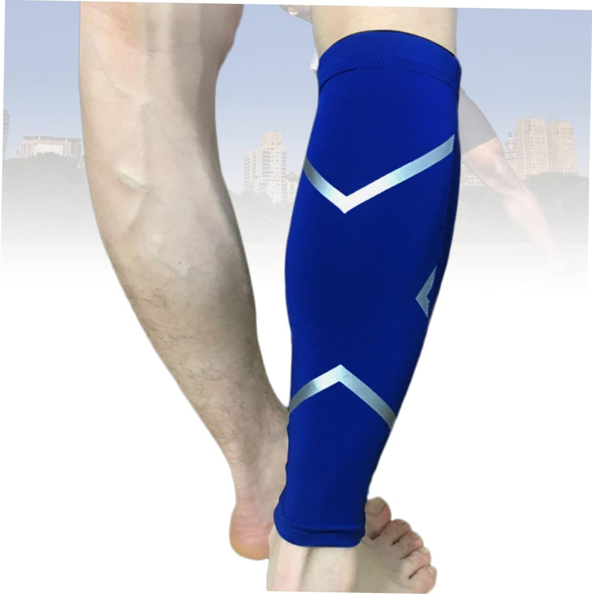 Calf Guard Shin Protector Breathable Leg Sleeve for Basketball Football Running Antislip Strip Size m