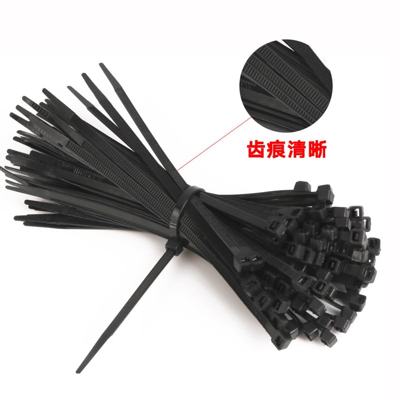 Zip Tie Plastic Nylon Tie 200 STKS Zwart 5X300cable Tie Bevestiging Ring3X200 Kabelbinder Zip Wraps Strap Nylon Kabelbinder Set Kabelbinder ( kleur: 5 x 300 mm