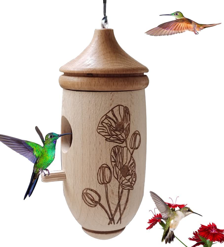 Kolibri-Haus, 2022 Kolibri-Häuser aus Holz zum Aufhängen im Freien, Mini-Kolibri-Nest für Schwalben, Papagei, Kolibri, Zaunkönig, Spatzen und Gartendekoration (F)