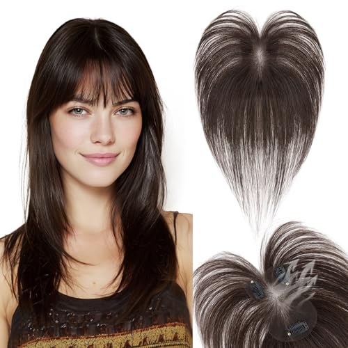 SEGO SEGOHAIR Hair Toppers for Women Real Human Hair with Bangs 360°Cover 3D Clips