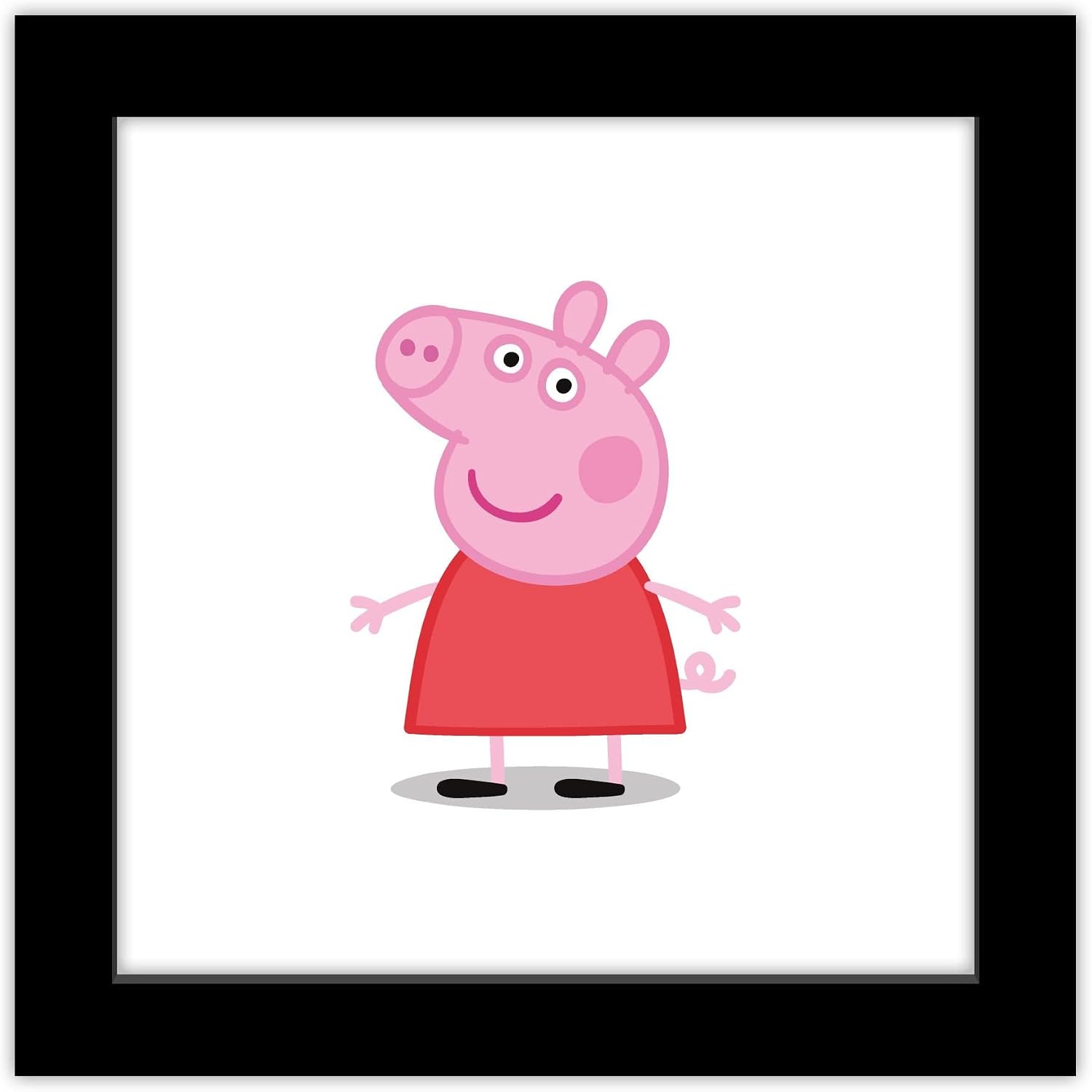 Trends International Gallery Pops Peppa Pig - Peppa Wall Art Wall Poster, 12" x 12", Black Framed Version