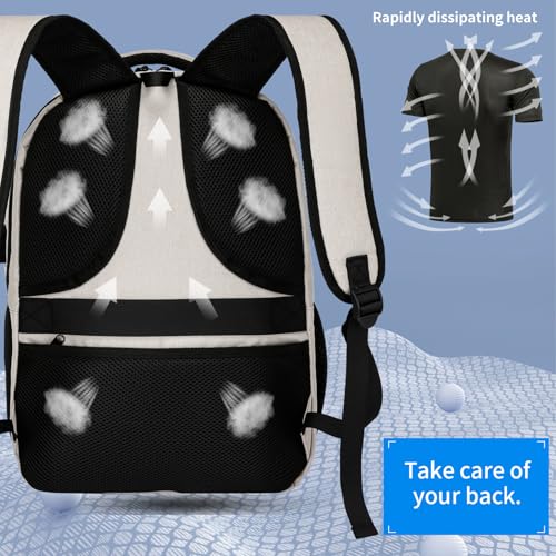 Image of School Backpacks for Teens Boys and Girls, Laptop Teens backpack with USB Charging Port, 15.6 Inch Water Resistant Mochila for Work, College, Beige
