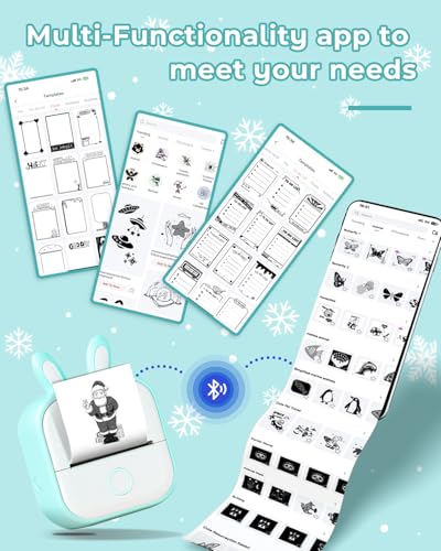 Image of Memoqueen Mini Sticker Printer, T02 Thermal Print Pods Mini Printer Sticker Maker Machine, Gift for Valentine, Birthday, Impresora Portatil, Diaries, Memos, Photo, Compatible with iOS & Android
