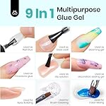 Beetles 9 in 1 Nail Glue Gel for Nail Tips and Clear Acrylic Nails Long Lasting, Curing Needed UV Extension Glue for False Nail Tips and Press on Nails - Image 3