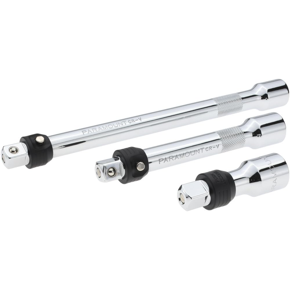Paramount 1/2" Drive Locking Socket Extension Set: 3 inch, 6 inch, and 10 inch Extensions