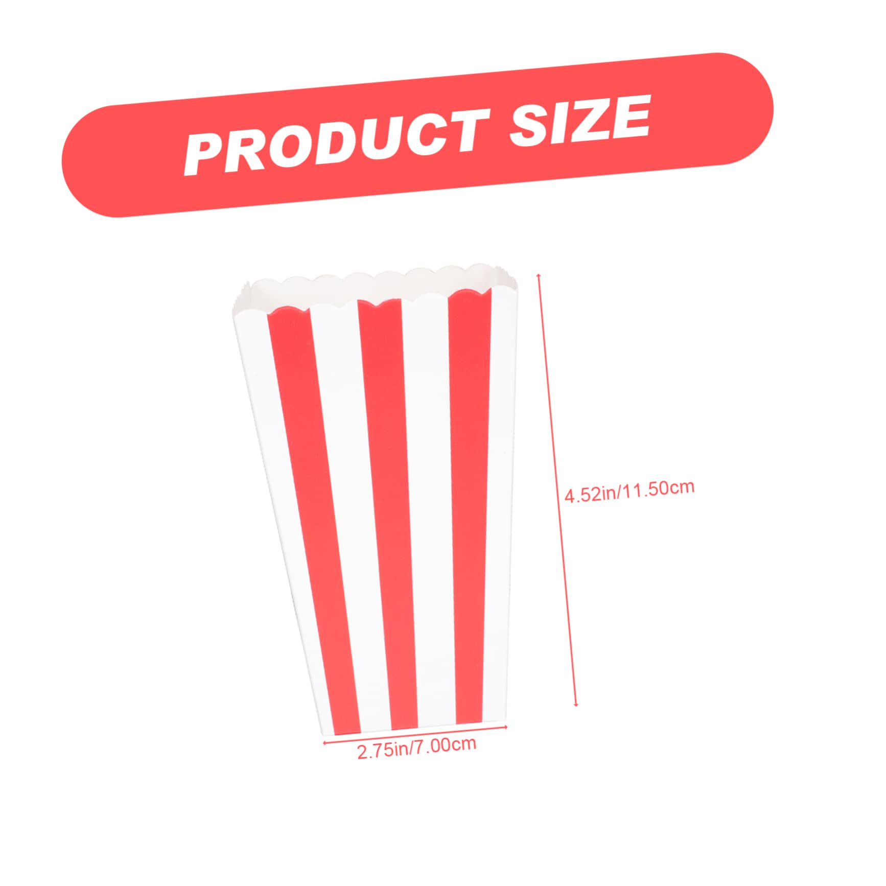 JECOMPRIS 24Pcs Popcorn Boxes Portable Snack Containers for Parties and Celebrations Unique French Fries Serving Buckets for Candy Snacks and Food Presentation
