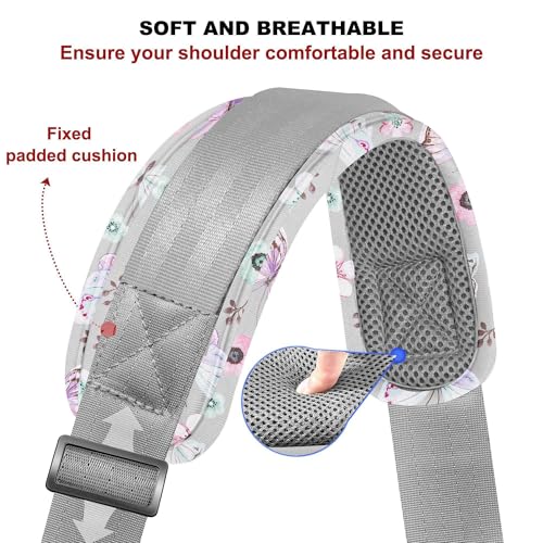 Image of ZINZ 74 inch Shoulder Strap with Fixed Pad and Dual Balanced Buckles,Butterfly