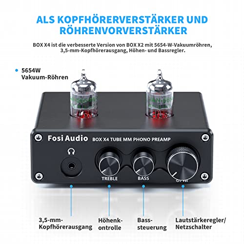 Fosi Audio X4 HiFi Phono Vorverstärker mit Röhren