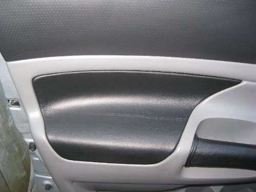 RedlineGoods Door Insert Covers - Front - Access/Double Cab Compatible with Toyota Tacoma 2005-15. Tailor Made - not Universal. Genuine top-Grade Italian Gray Leather with Black Thread