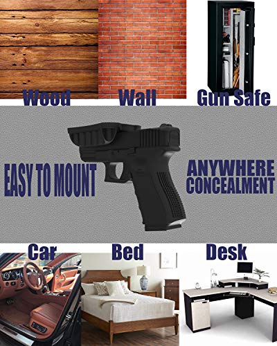 Gun Magnet Mount (2 Pack), 50lbs Rated Fast Draw & Loader Handgun Magnetic Holster, Concealed Firearm Holder Gun Accessories for Most Flat Top Weapon Pistols in Vehicle, Truck, Car, Home, Wall, Desk