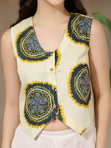 Image of Stylum Women's Bandhej Printed Rayon Peplum Top