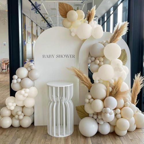 Image of Sand White Balloons 12 inch, Beige Latex 50pcs Party Balloons | Wedding, Bridal Shower, Baby Shower, Birthday Party Decorations