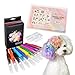 OPAWZ Blow Pen 10 Colors with Tattoo Stencil 12pcs Suit, Temporary Color Dog Hair Dye, Non-Toxic and Washable Pet Hair Dye, Semi Permanent Color Dye for Dogs and Cats Grooming