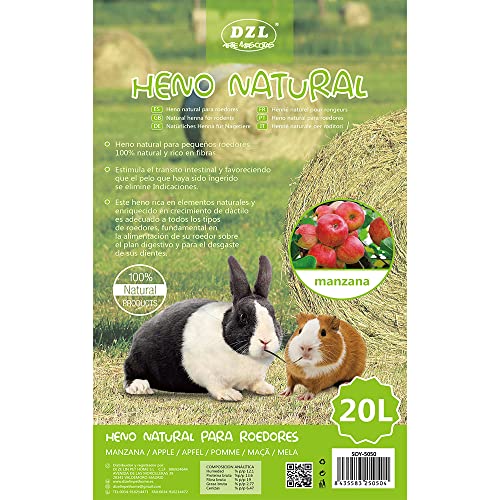 SMELL & SMILE 3X800G Heno Fresca para roedores Heno de Alta montaña para Hamster heno Natural para Mascotas pequeñas (Manzana*3PC)