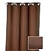 Produktbild Haus und Deko Thermogardine Damast Struktur Vorhang Polar Fleece Blickdicht Gardine Ösen 140x245 cm braun