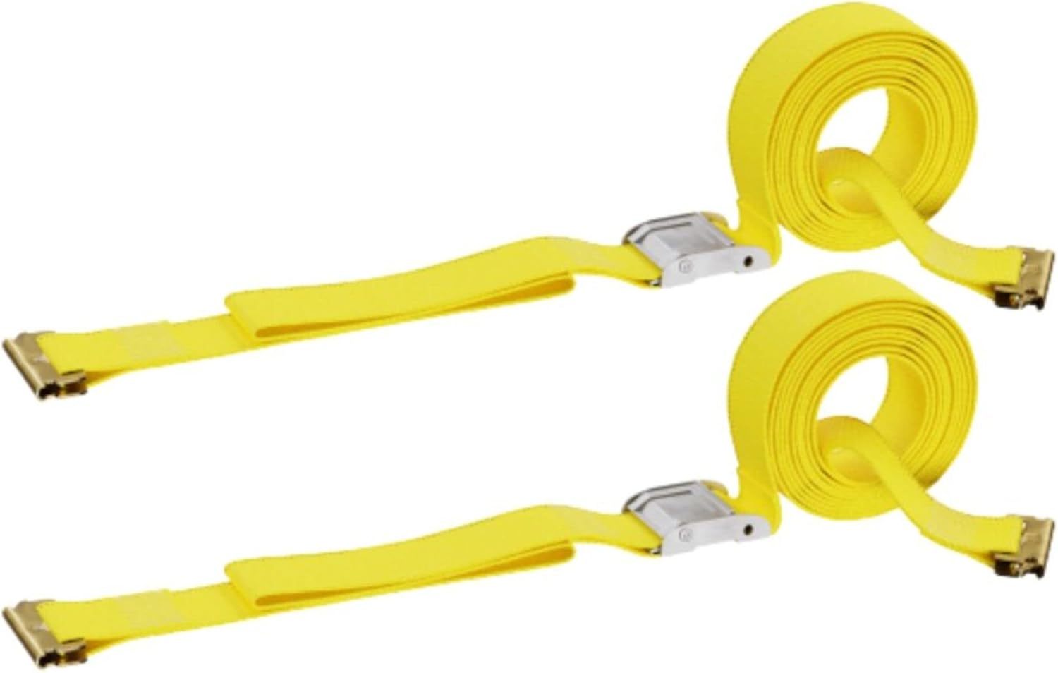 DC Cargo Mall 2 E-Track Straps, 2" x 12' Cam Buckle Cargo Tie-Down Straps for ETrack Tie Down Systems in Trucks, Vans, Trailers, Pickups; Secure & Haul Loads w/Durable Polyester Strap & Steel Cam