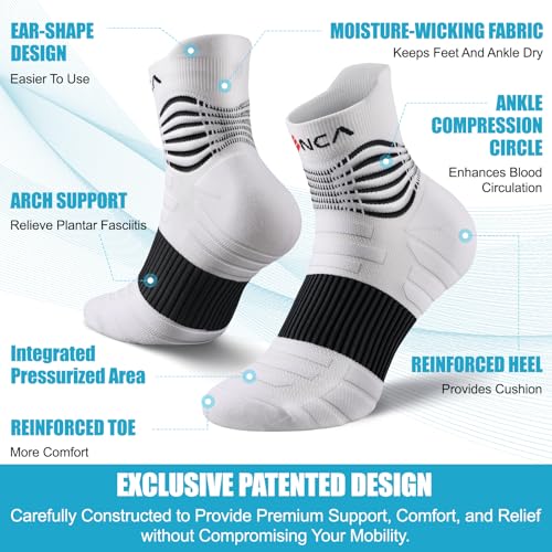 Image of NEENCA Professional Compression Socks, Medical Athletic Ankle Socks for Injury Recovery & Pain Relief, Sports Protection, Circulation -1 Pair, 20-30 mmhg