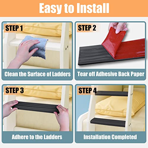 Amerbro Bunk Bed Ladder Pads - Pvc Soft Corner Protectors With Strong Adhesive Bunk Bed Ladder Cover For Stair Steps Foot Comfort 6.6 Ft (2M) - Black #TOP2