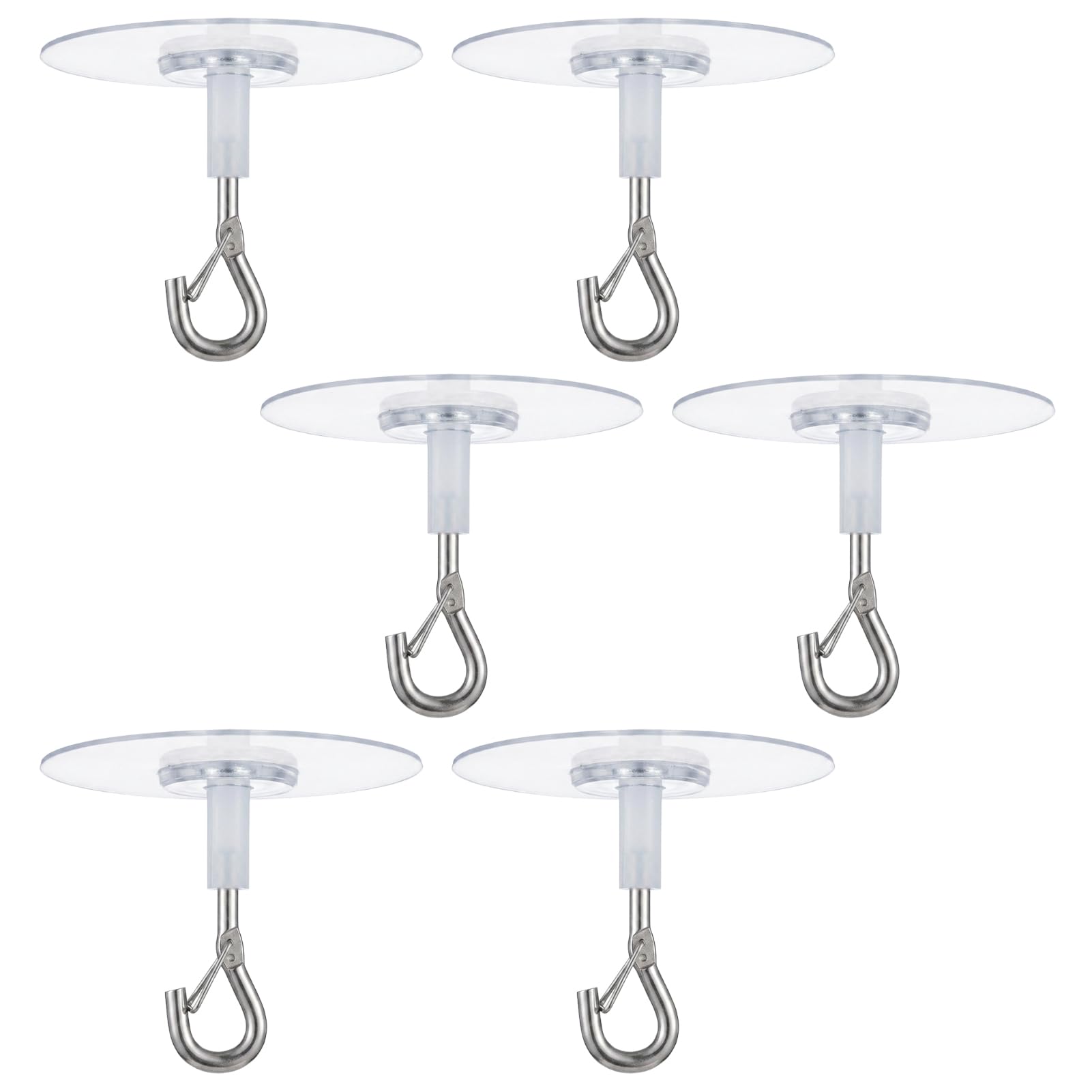 Nutfoam 6 PCS Adhesive Ceiling Hooks Heavy Duty, Stick on Hooks for Hanging Plants, Bird Feeders, Lanterns, Wind Chimes, Planters, Valentine's Other Festive Decorations Outdoor Decorations