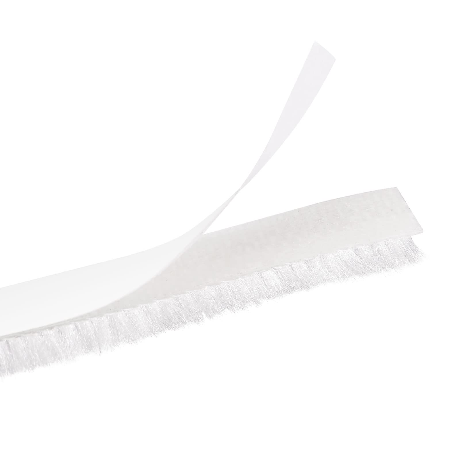 sourcing map Weather Stripping Brush, 26ft L x 0.28" W x 0.24" H Self-Adhesive Seal Weatherstrip Sweep Brush White for Door Window — image 1