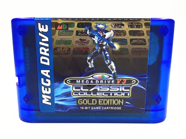 Electronics - GJ Technology EDMDS V3 Pro Updated 1200 in 1 Game Cartridge for USA/Japan/Europeans SEGAs Genesiss Mega Drive MegaDrive Console (Sky blue)