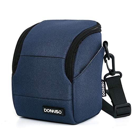 DOMISO - Funda para cámara de fotos con correa desmontable para Canon EOS M50 M5 M6 PowerShot SX540 SX70/SONY a5100 a6000 a6300 a7/Nikon COOLPIX B500 B700/OLYMPUS E-PL8 E-PL9, color azul marino