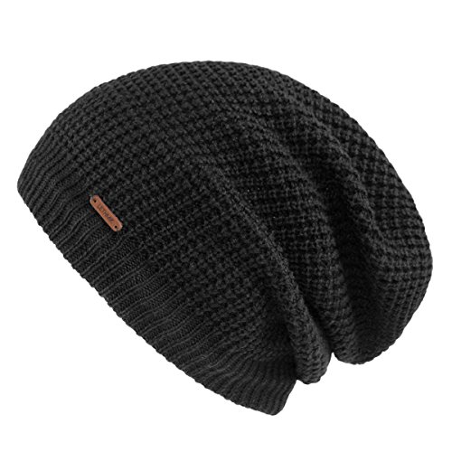 LETHMIK Merino Wool Slouchy Beanie,Mens&Womens Long Winter Hat Mesh Knit Cap Skully