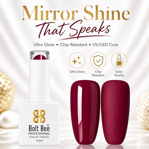 Image of Bolt Bee Red Color Gel Nail Polish Soak Off UV Gel 15ML DIY at Home Manicure Salon Nail Art