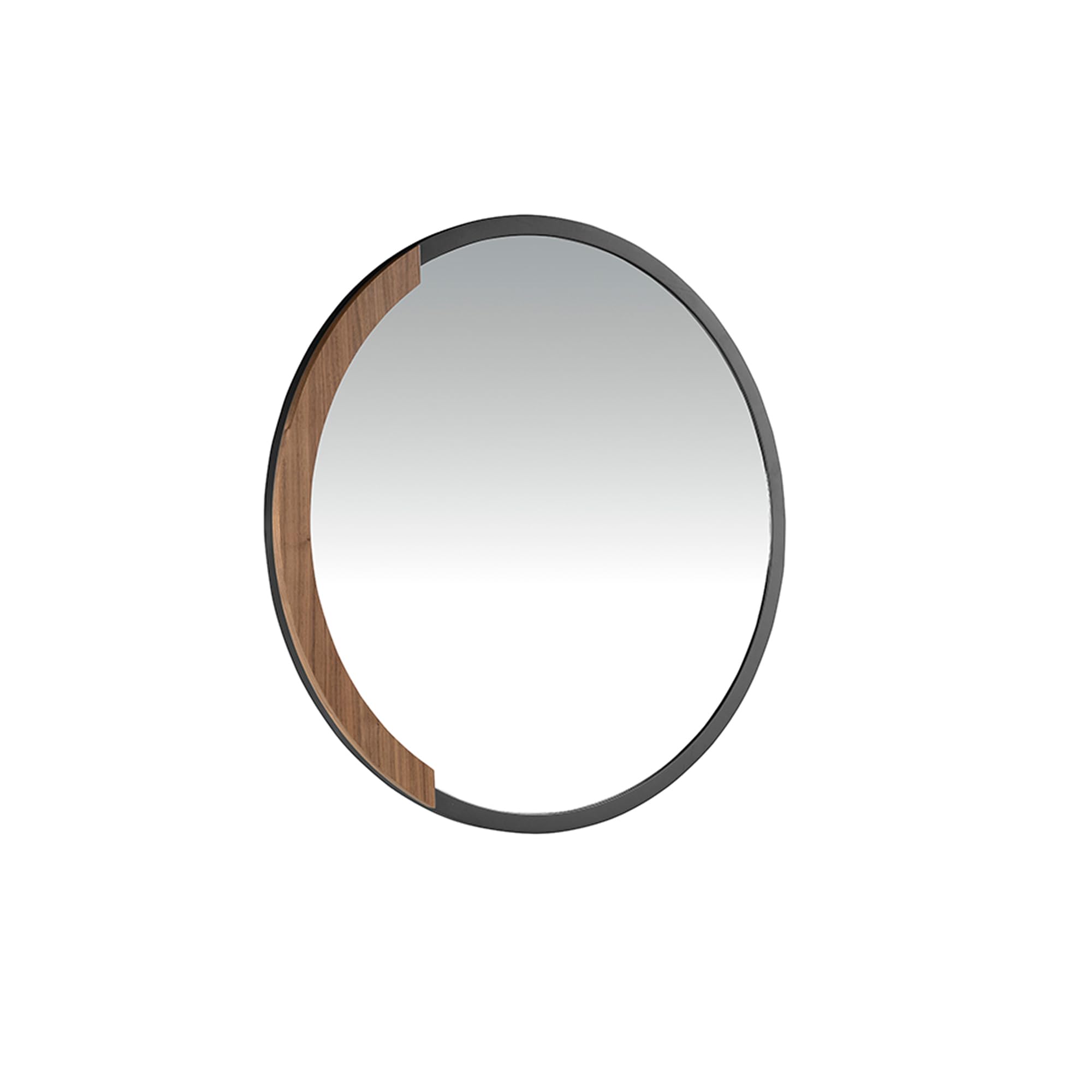 Ángel Cerdá - Espejo de Pared Redondo de Acero Negro - Espejo Grande para Decoración - Espejo Pared Mueble Versátil - Acabado Elegante - Diámetro de 80 x 4 cm