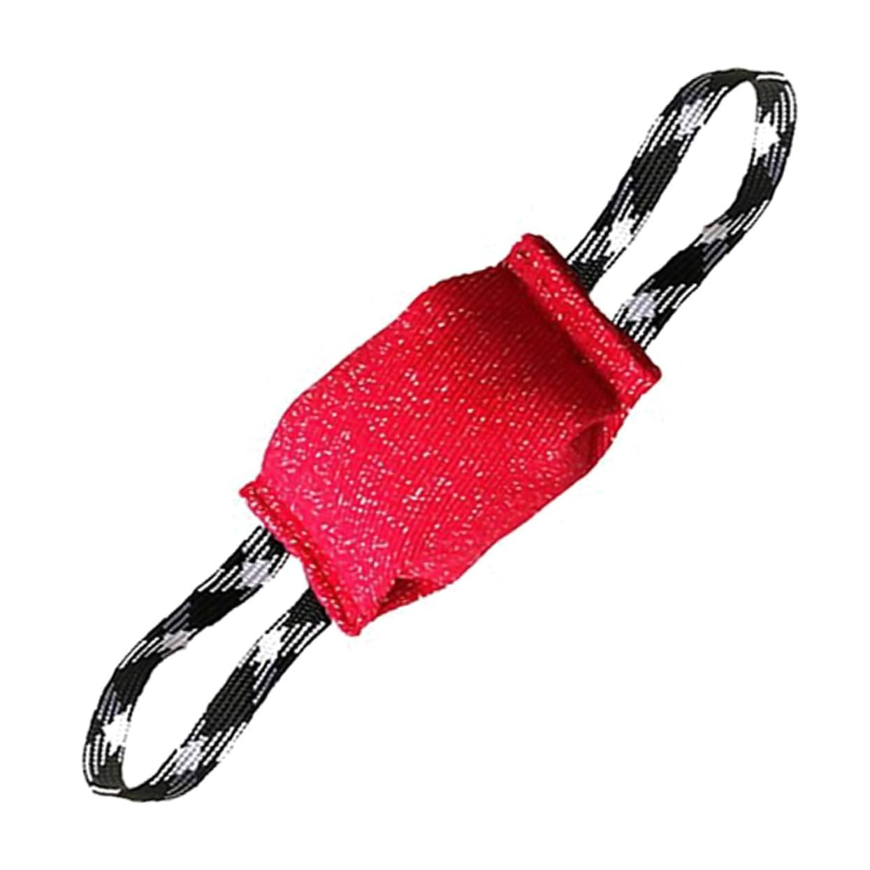 Coussin anti-morsure rouge à 2 poignées pour chien
