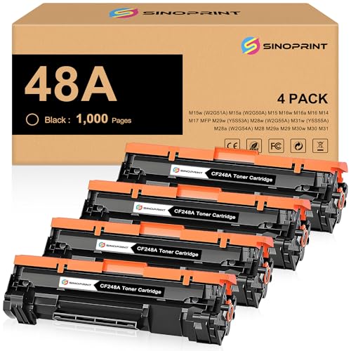 Toner 48A CF248A noir compatible imprimante HP Laserjet MFP M28w M15w M29w pack de 4