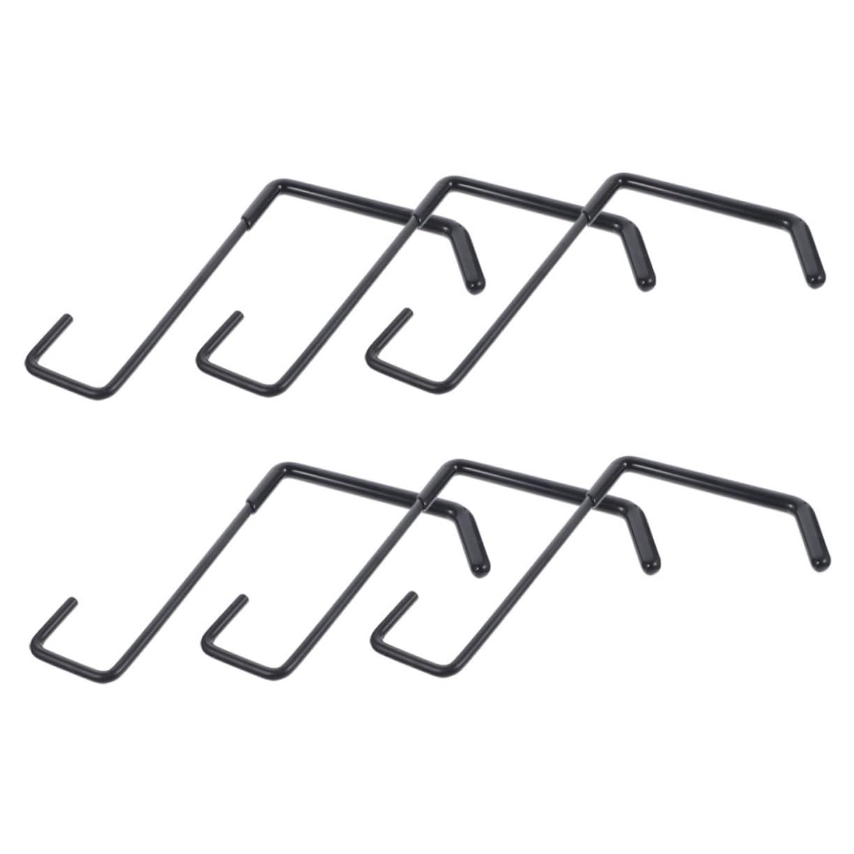 DECHOUS Ganci da Parete 6 Pezzi in Ferro Pvc, Neri, per Attrezzi