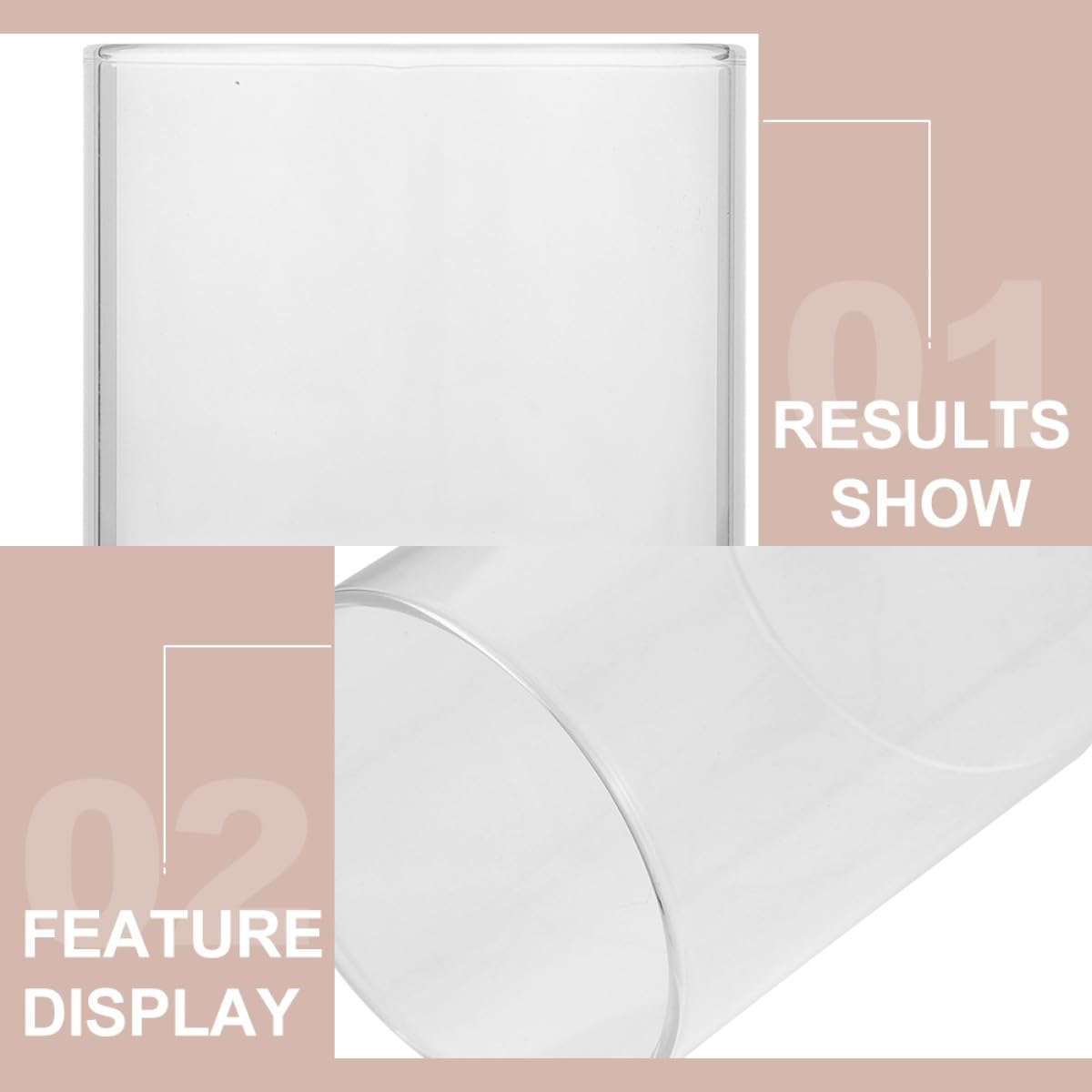 FUOYLOO Glaszylinder Windlicht mit Boden 18x12cm Teelicht Ersatzglas für Hochzeit und Wohnzimmer Transparente Tischdeko für Innen und Außen