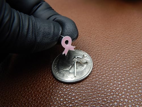Limited Edition Solid 925 Sterling Silver Pink Breast Cancer Ribbon Stud Earrings nickel free, Hypoallergenic2