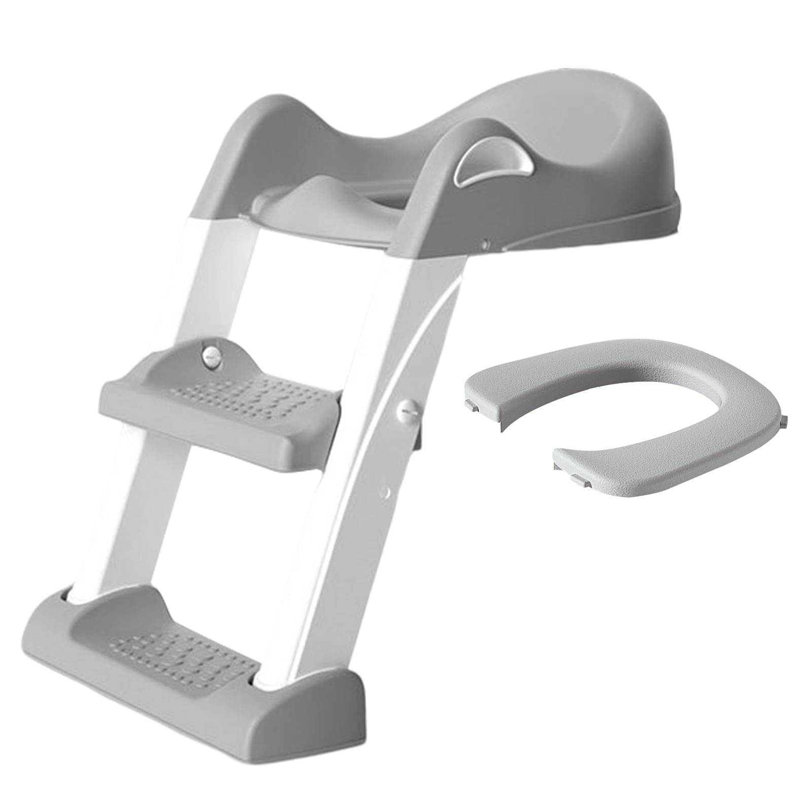 Réducteurs De Toilettes, Toilettes pour Enfants D'escalier, Siège Toilette Enfant avec Escalier, Pliable, Échelle Marches, Gris