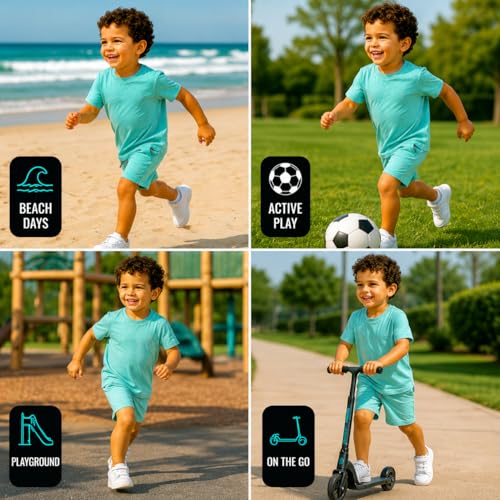 Image of Volcom Toddler Baby Boy Shorts Set - 2 Piece Short Sleeve Graphic Tees and Shorts Infant Toddler Little Boys Summer Outfits