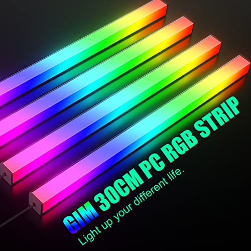 Tira LED ARGB magnética para gabinete de PC GIM KB-14, tira luminosa RGB direccionable de 5 V con conector de 3 pines para ASUS Aura, ASRock LED, Gigabyte RGB Fusion y MSI Mystic Light - 0,98 pies miniatura 3