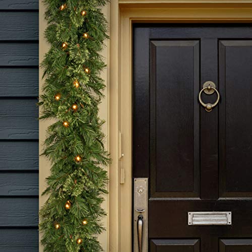 National Tree Wispy Willow Pre-lit Artificial Christmas Garland, 108X10X6 - Thumbnail 2