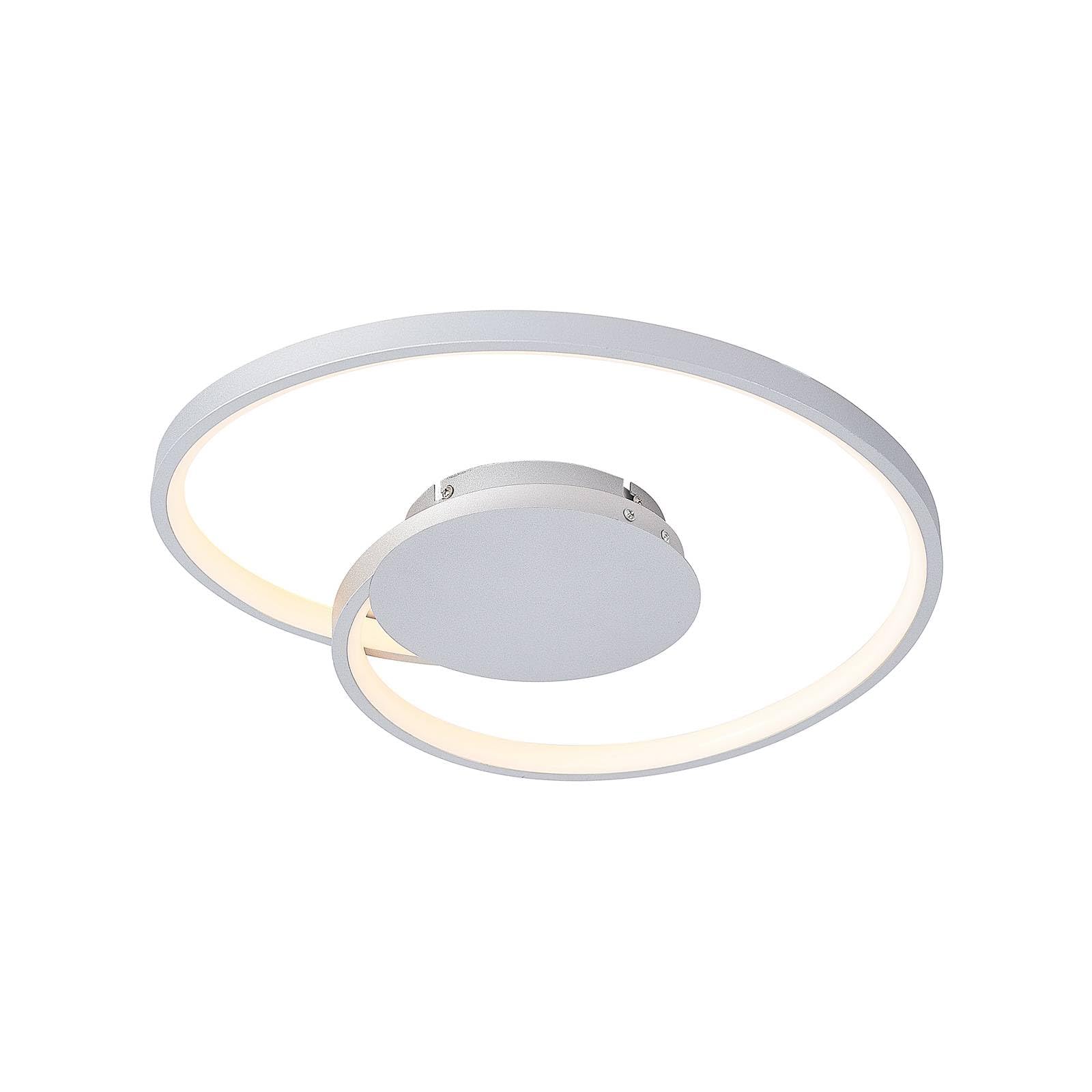 Lucande LED Ceiling Light Enesa dimmable (Modern) in Silver Made of Metal for e.g. Bedroom (1 Light Source,) from Ceiling lamp,