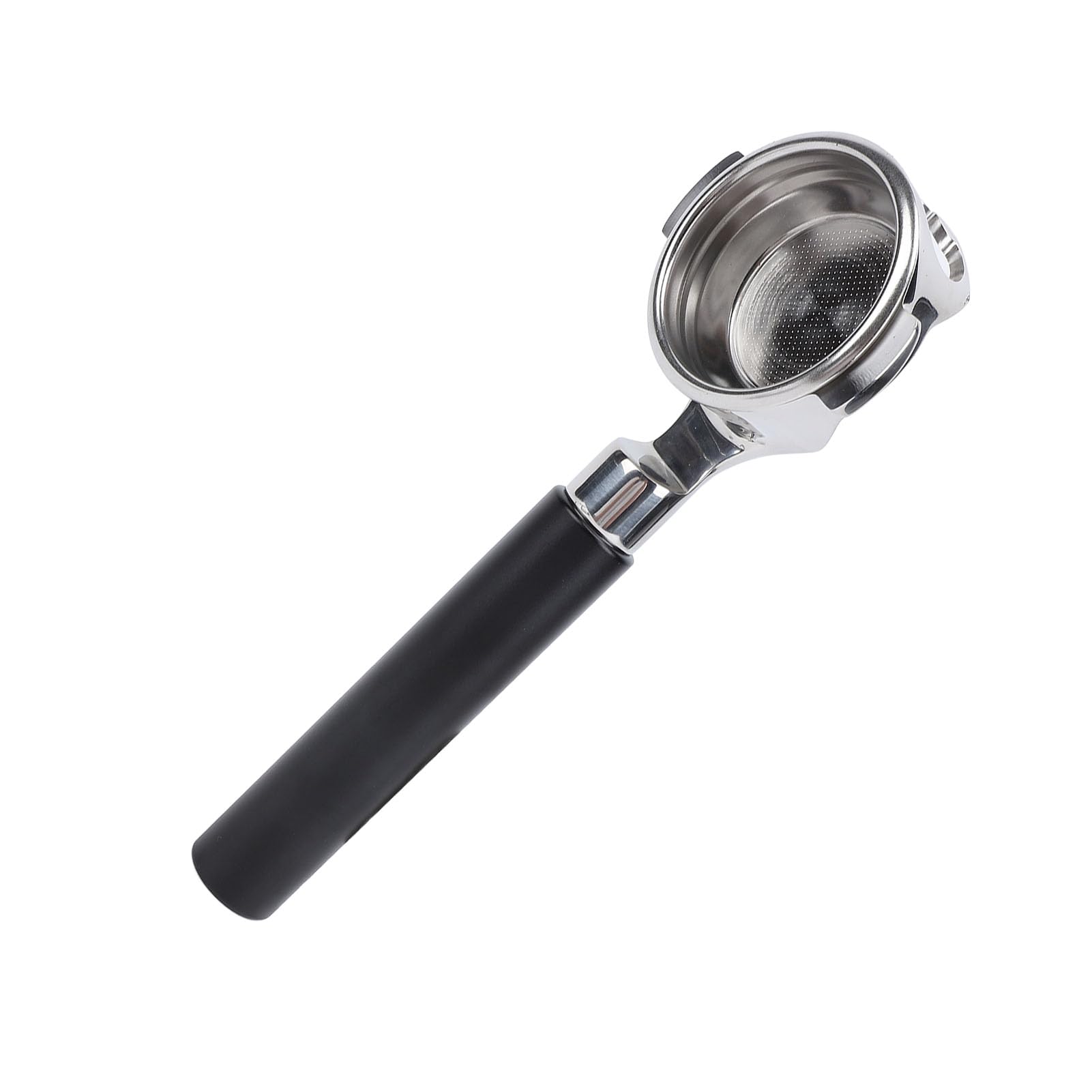 Omabeta Bottomless Coffee Portafilter, Edelstahl 2 Ohren E61 Portafilter mit Ergonomischem Griff für die Herstellung von Zuhause (Schwarze Tinte)