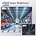 Bbounder 10 Pack Linkable LED Utility Shop Light, 4400 LM, 6500K Cool Daylight, 4 FT Integrated Fixture for Garage, 40W Equivalent 250W, Surface + Suspension Mount, Black