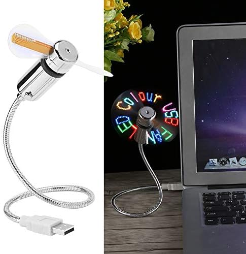 Cuifati USB Programmable Fan,Mini USB LED Fan Message Fan with Flexible Gooseneck Message Programmable RGB LED Display Memory Function For PC Notebook laptop