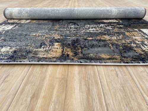 Image of 5 x 7 Feet Modern Carpet for Living Room | Non-Fade Soft Floor Rug for Hall & Bedroom | Easy Clean & Non-Slip Backing