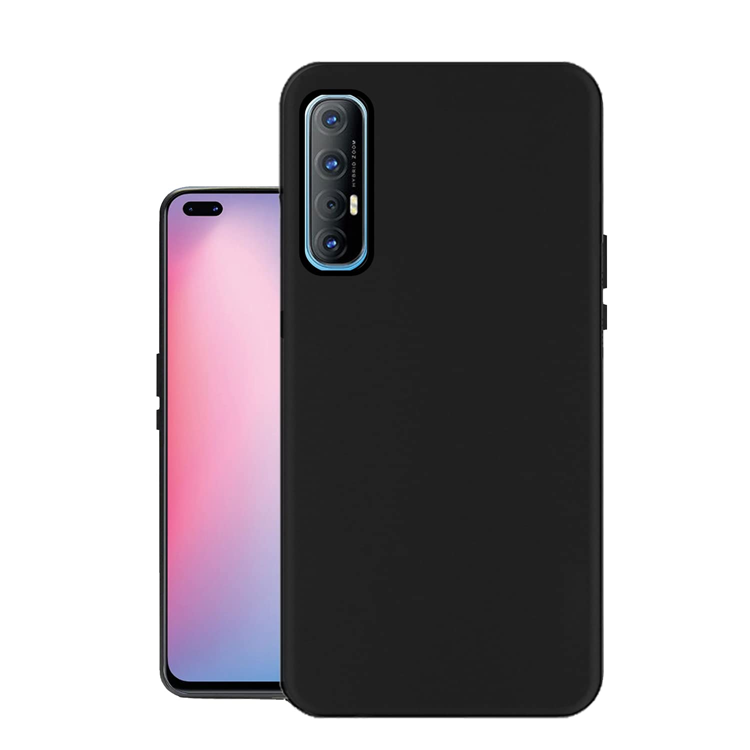 HELLO ZONE Exclusive Matte Finish Soft Back Case Cover for Oppo Reno 3 Pro - Black (B085D9PKHG) Amazon Price History, Amazon Price Tracker