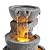 HIONJIN Cascading Bowls and Stacked Stones LED Outdoor Water Fountain for Outdoor Living Spaces