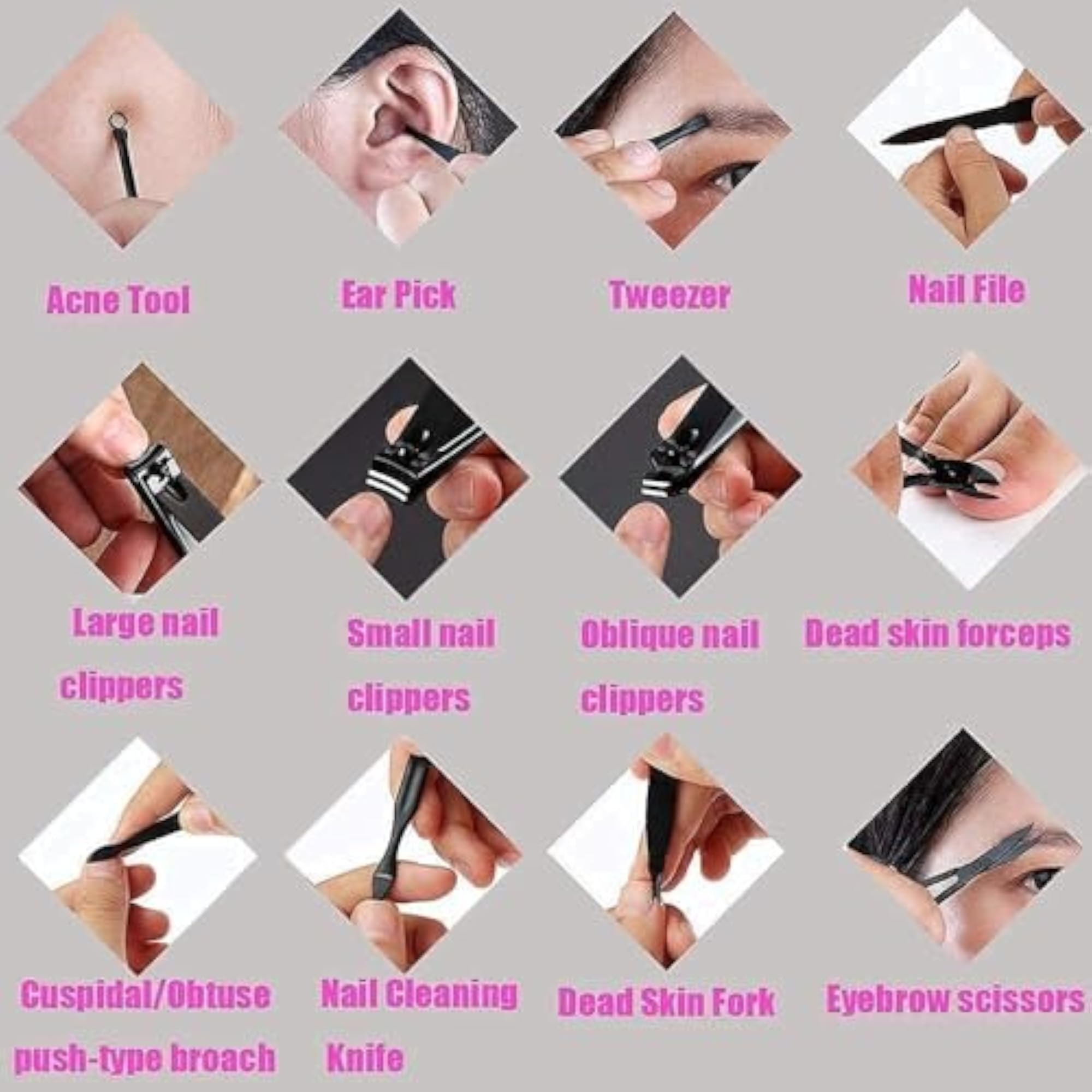 12-in-1 Stainless Steel Manicure Pedicure Kit