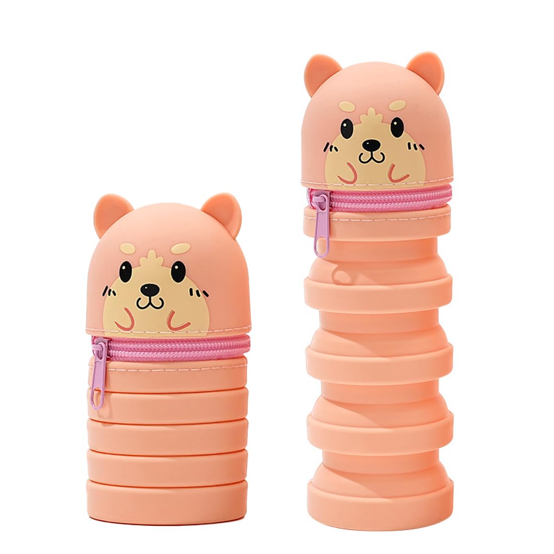 Meetory Astuccio Scuola 2 in 1 in Morbido Silicone, Portapenne Da Tavolo, Chiusura Con Cerniera, Astuccio Per Penne Cancellabili, Penne Pastelli Pennarelli, Regali Scolastici per Bambini