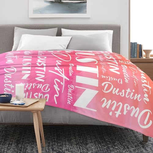 Name Blanket Personalized Name Blanket Customized Blanket with Name Text for Adult Kid Birthday Christmas Mothers Fathers Valentines Day Gift